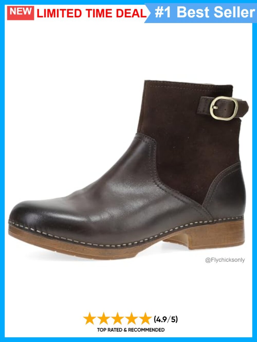 Equestrian Ankle Bootie Leather Suede Slip-Resistant Zip